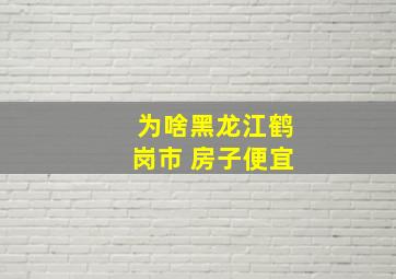 为啥黑龙江鹤岗市 房子便宜